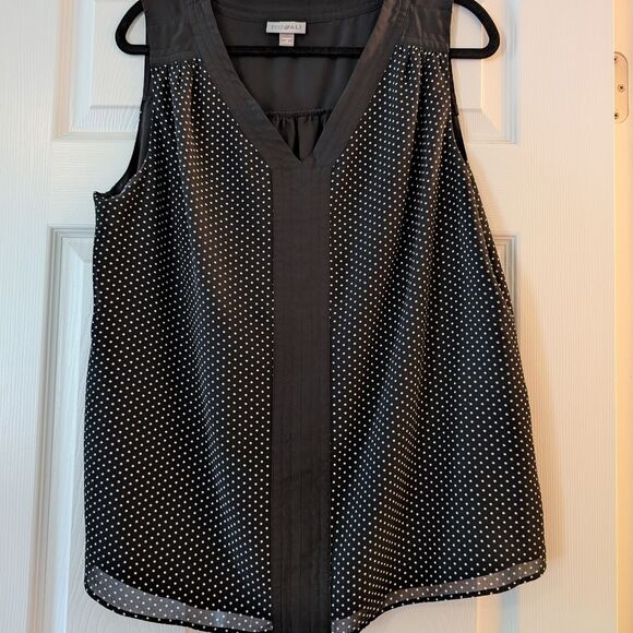 Roz & Ali Tops - Roz & Ali Polka Dot Blouse with Classic Style